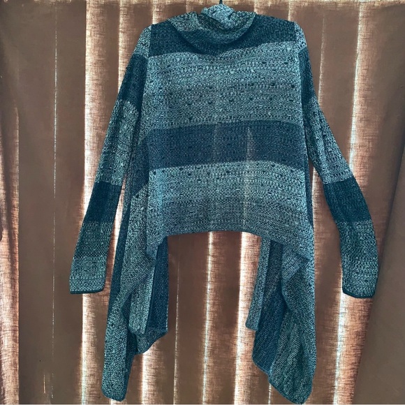 Multi-tone Grey Striped Open Sweater Cardigan size Medium - Picture 2 of 6